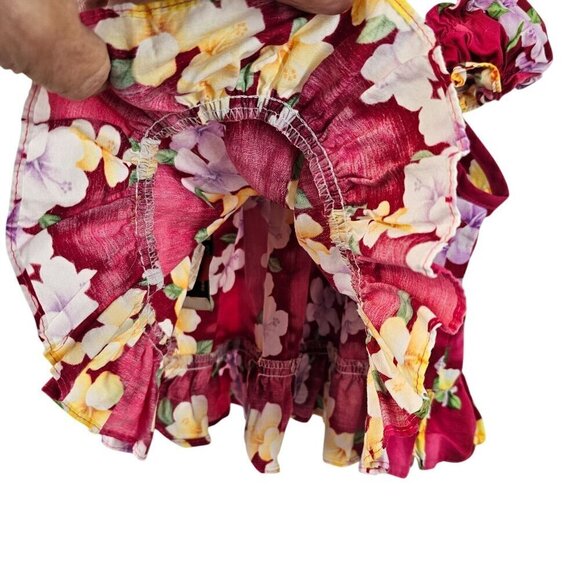 Hawaiian Station Baby Dress Size 6M Off Shoulder Tropical Pink Yellow Floral - Picture 8 of 8